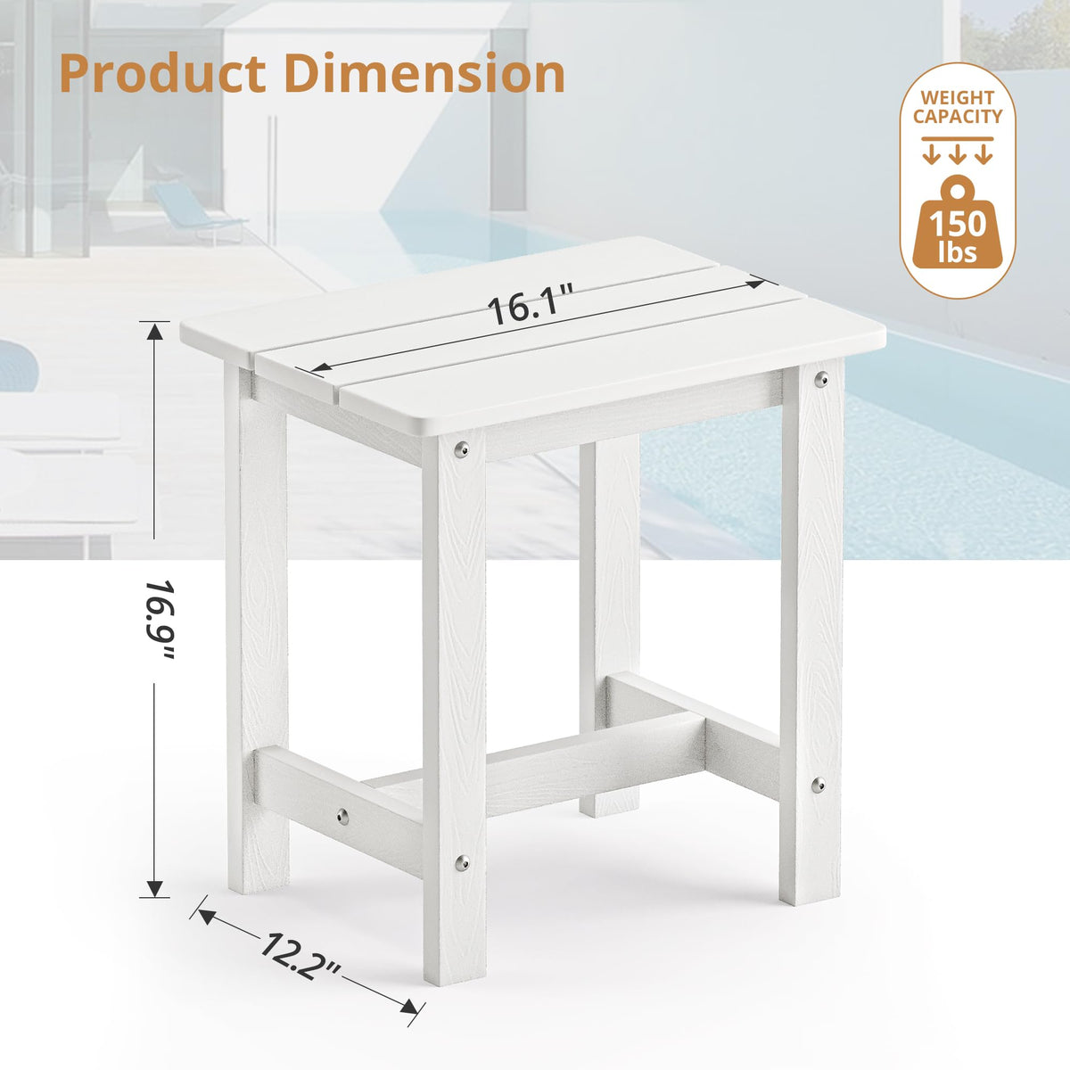 LUE BONA weather-resistant surface keeps its look over time.