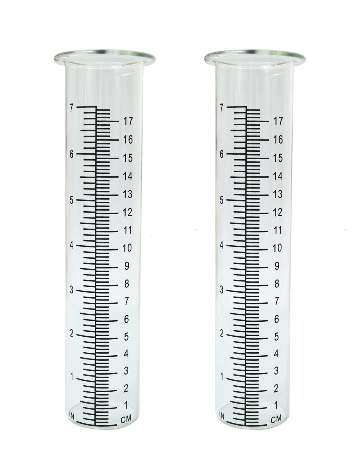 Lueudu rain gauge replacement tube in clear plastic for outdoor measurement.