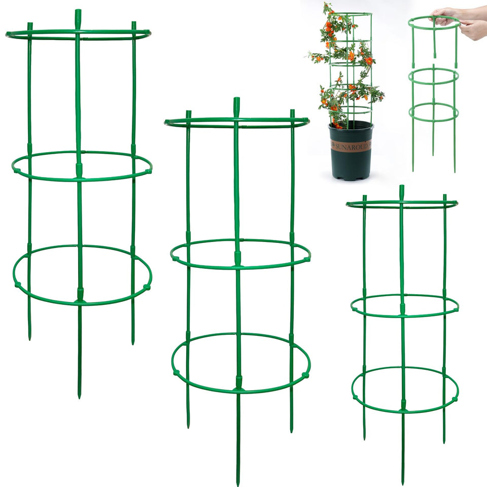 Luexian plant stake stackable 7-4inch supports upright growth and tidy garden borders.
