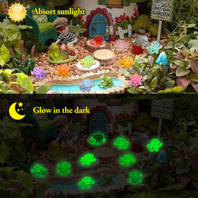 Lugailly garden micro landscape accent glowing turtles