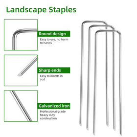 Luijnbn galvanized heavy-duty stakes hold tarps and nets in place on windy days.