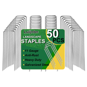 Luijnbn lawn staples 5-inch 11-gauge securely anchor weed barriers and sod.