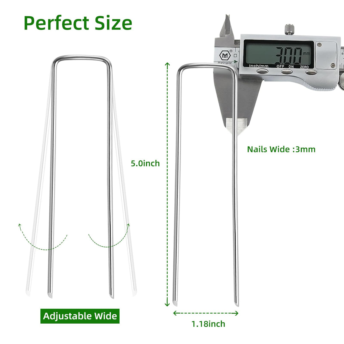 Luijnbn U-shaped ground pins resist bending for durable landscape installations.