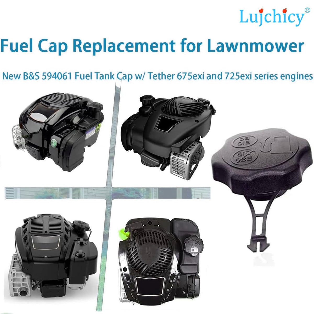 Lujchicy 594061 cap with tether for secure engine-side storage