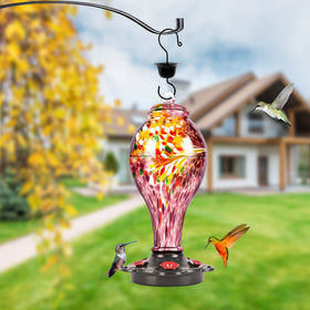 LUJII ant guard metal base protects nectar and keeps feeding area clean outdoors.