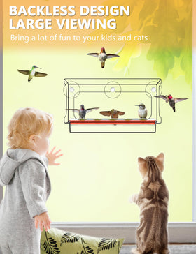 LUJII hummingbird feeder featuring five feeding ports for multiple birds.