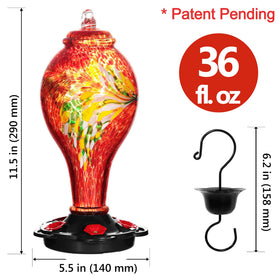 LUJII red outdoor garden decor feeder adds color and life to your yard.
