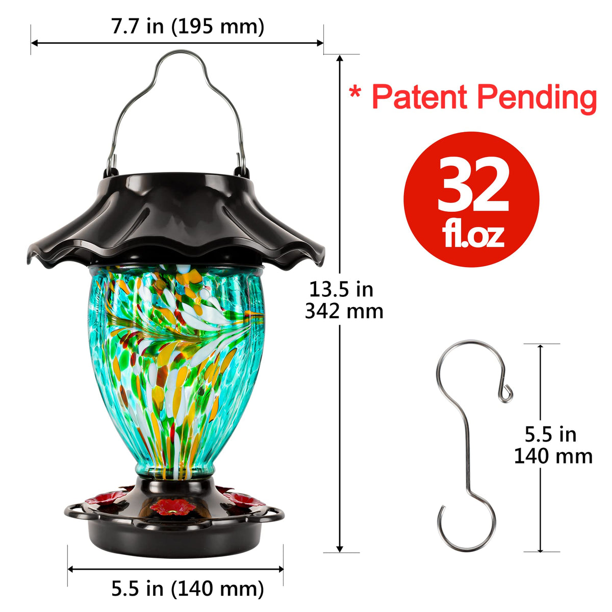 LUJII leak-proof base keeps nectar viewing clean and mess-free.