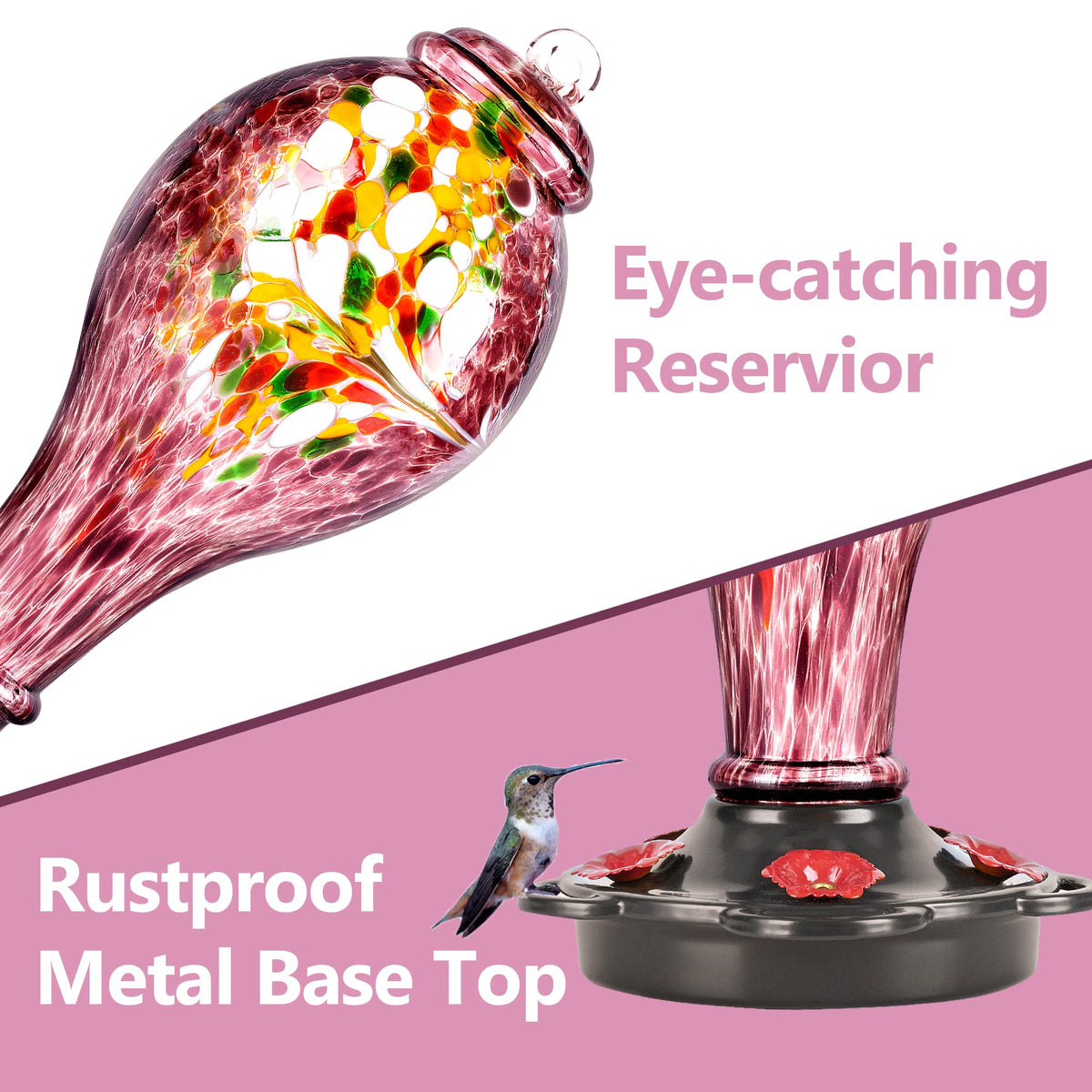 LUJII see-through reservoir lets you monitor nectar quickly.