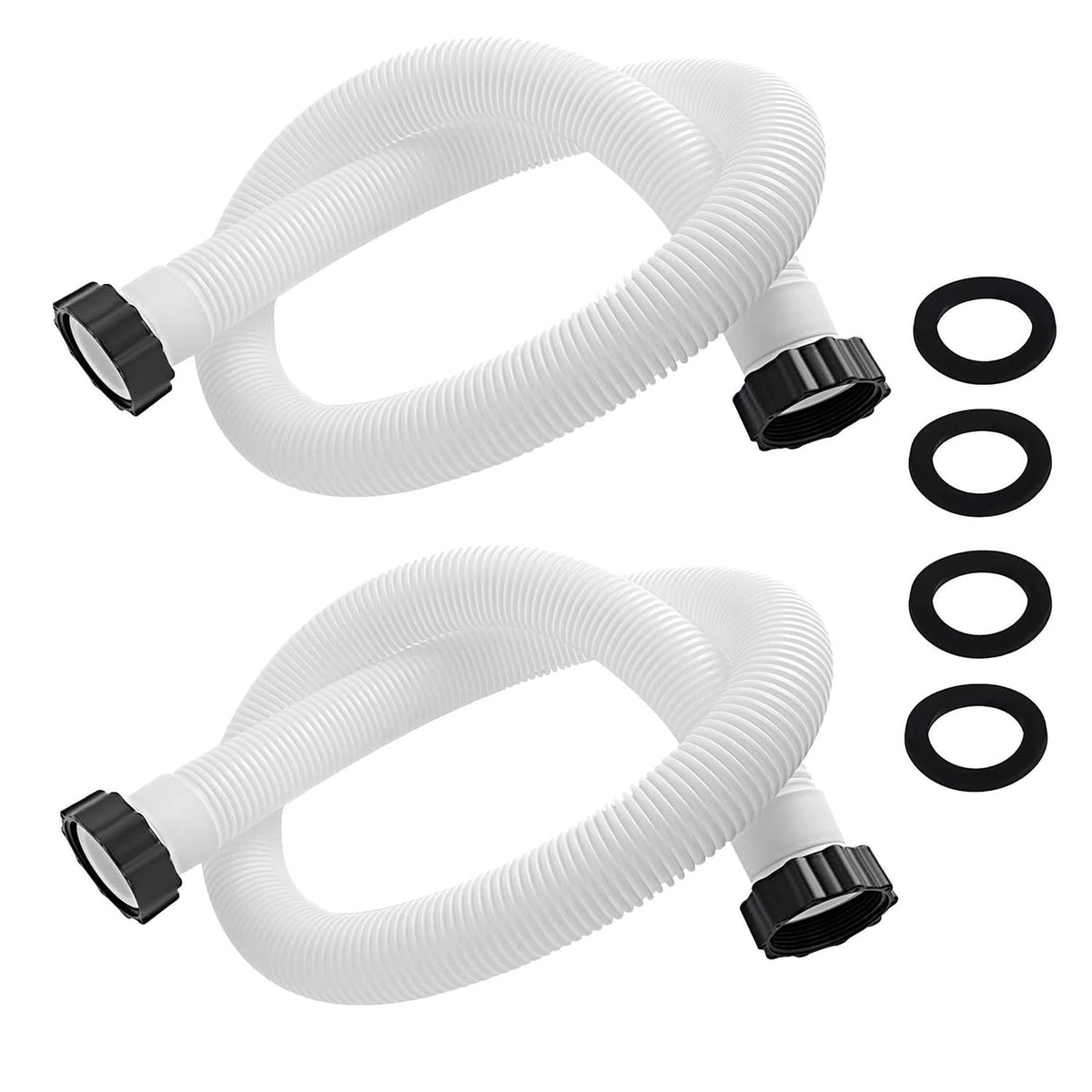Lukdin two-pack 59-inch hoses with 1.5-inch connections for above-ground pools