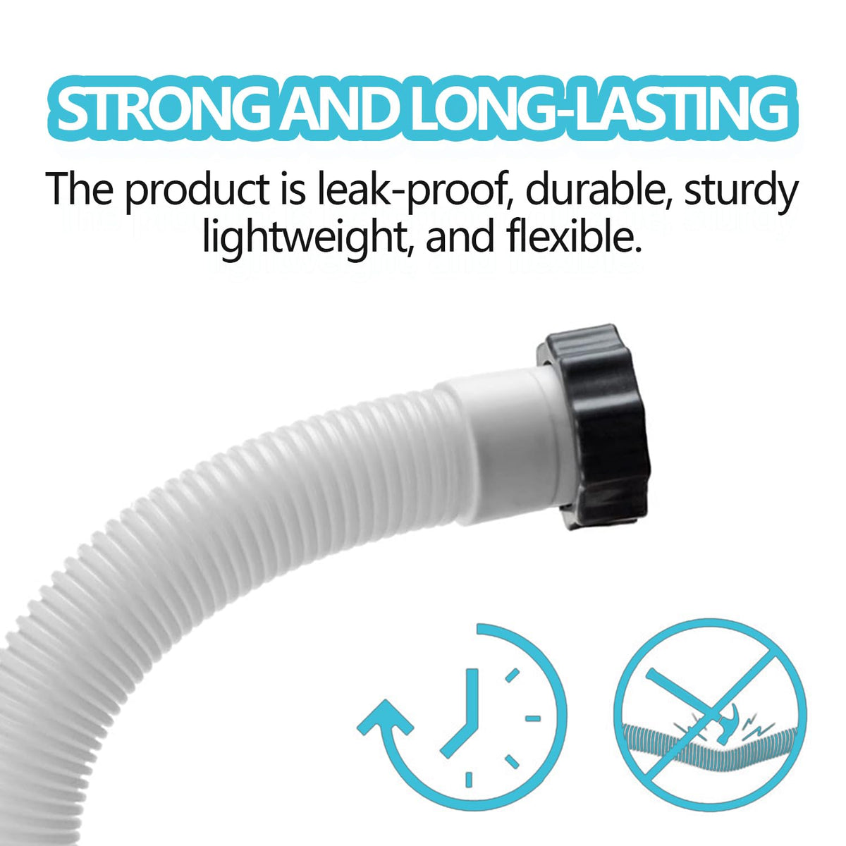 Lukdin durable PE material pool hose resists cracking in outdoor conditions
