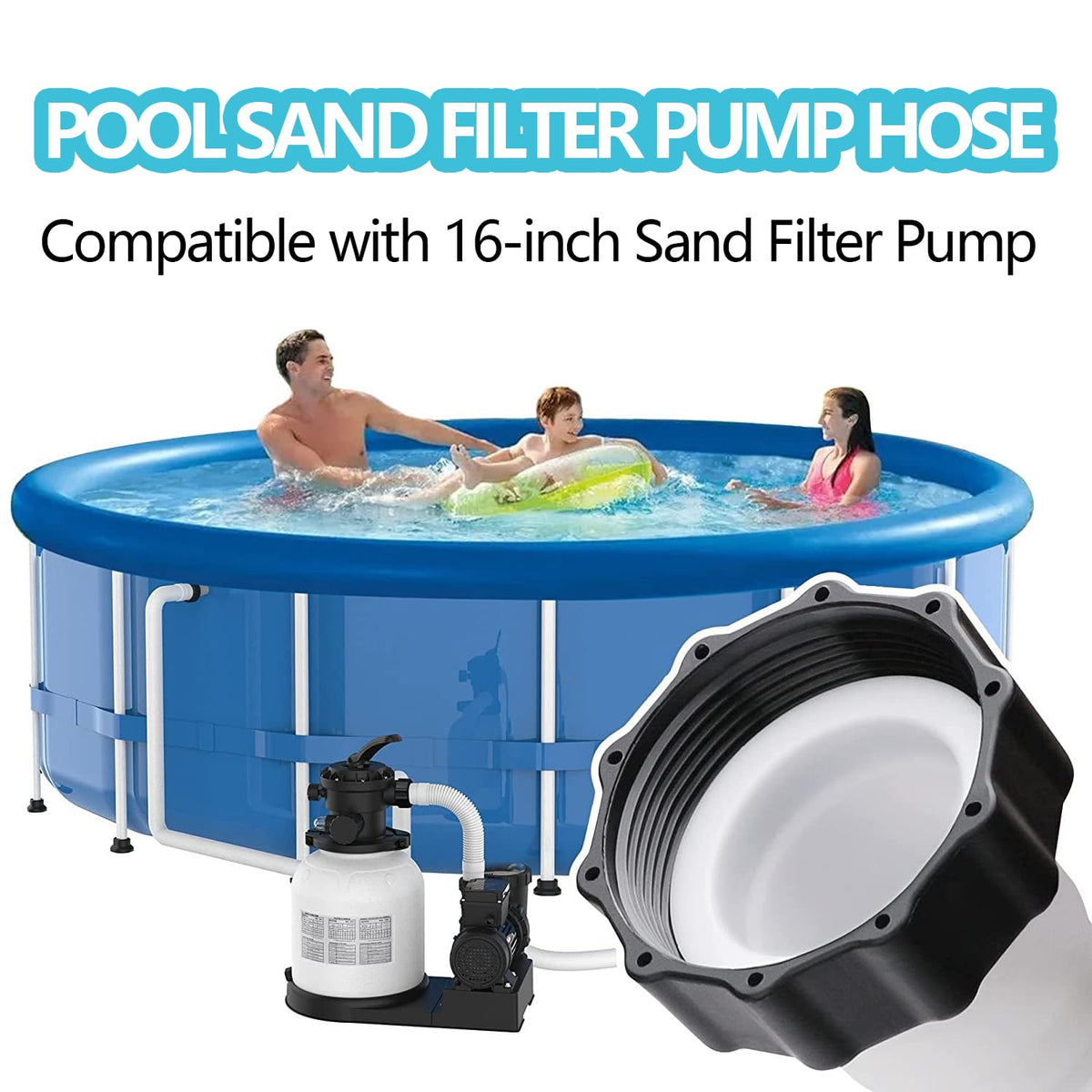 Lukdin flexible corrugated pool hose design reduces kinking and maintains flow