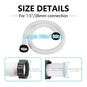 Lukdin pool hose showing threaded fittings on both ends for secure setup