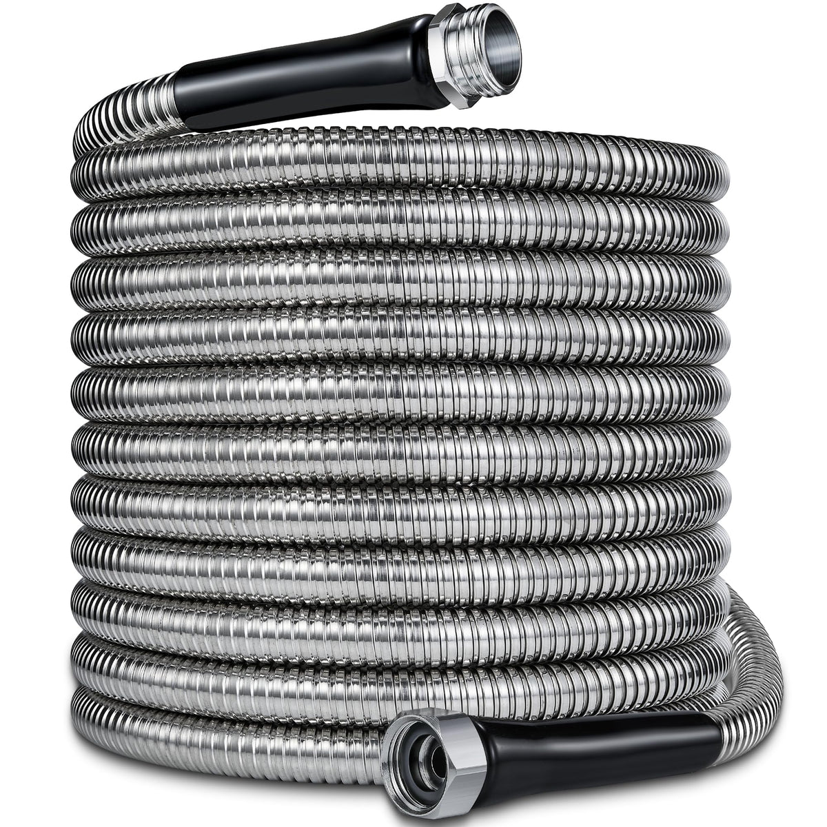 Lukiegale 50ft metal garden hose with durable stainless steel exterior for long-lasting outdoor watering