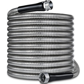 Lukiegale 50ft metal garden hose with durable stainless steel exterior for long-lasting outdoor watering