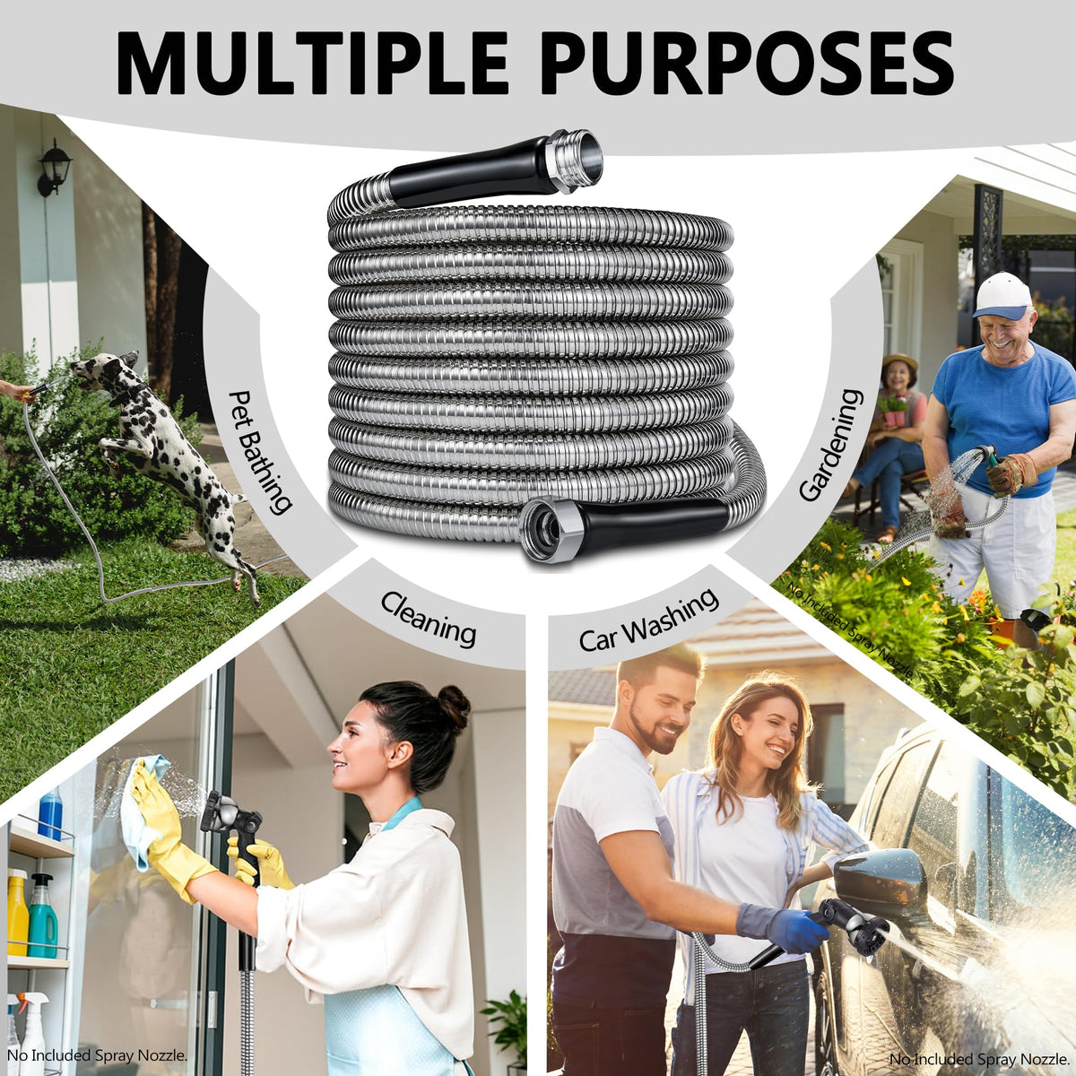 Lukiegale hose stores compactly for easy storage when not in use