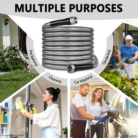 Lukiegale hose stores compactly for easy storage when not in use