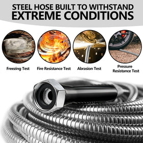 Lukiegale memory-fit hose resists kinking for smooth watering around obstacles