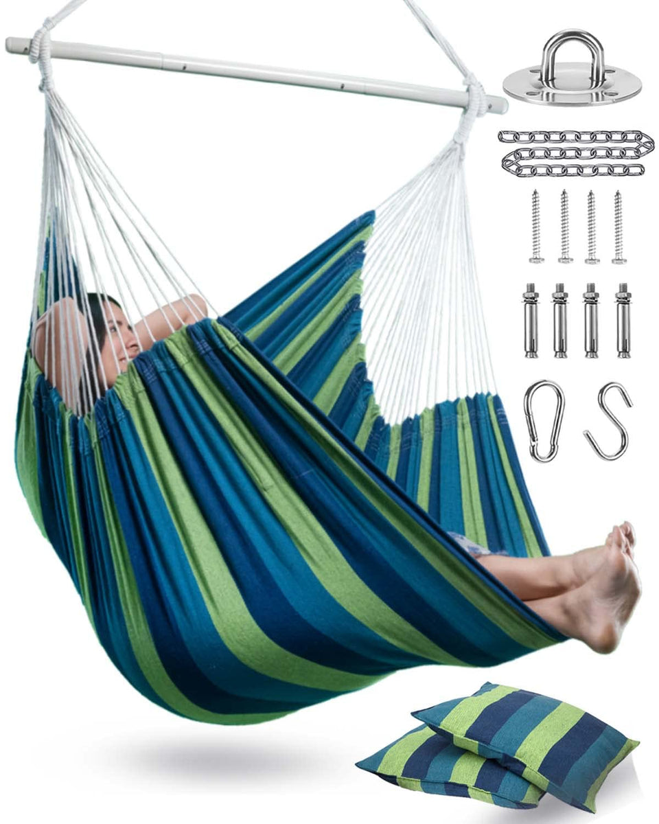 Lulladle XXL hammock chair assembly ready for easy hanging and setup