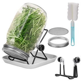 Lulonpon sprouting jar kit with wide-mouth jars for easy seed loading and rinsing.