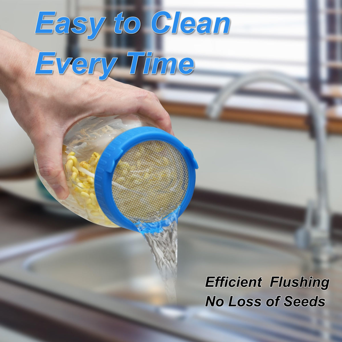 Lulonpon sprouting kit bracket stabilizes jar positioning for sprouts