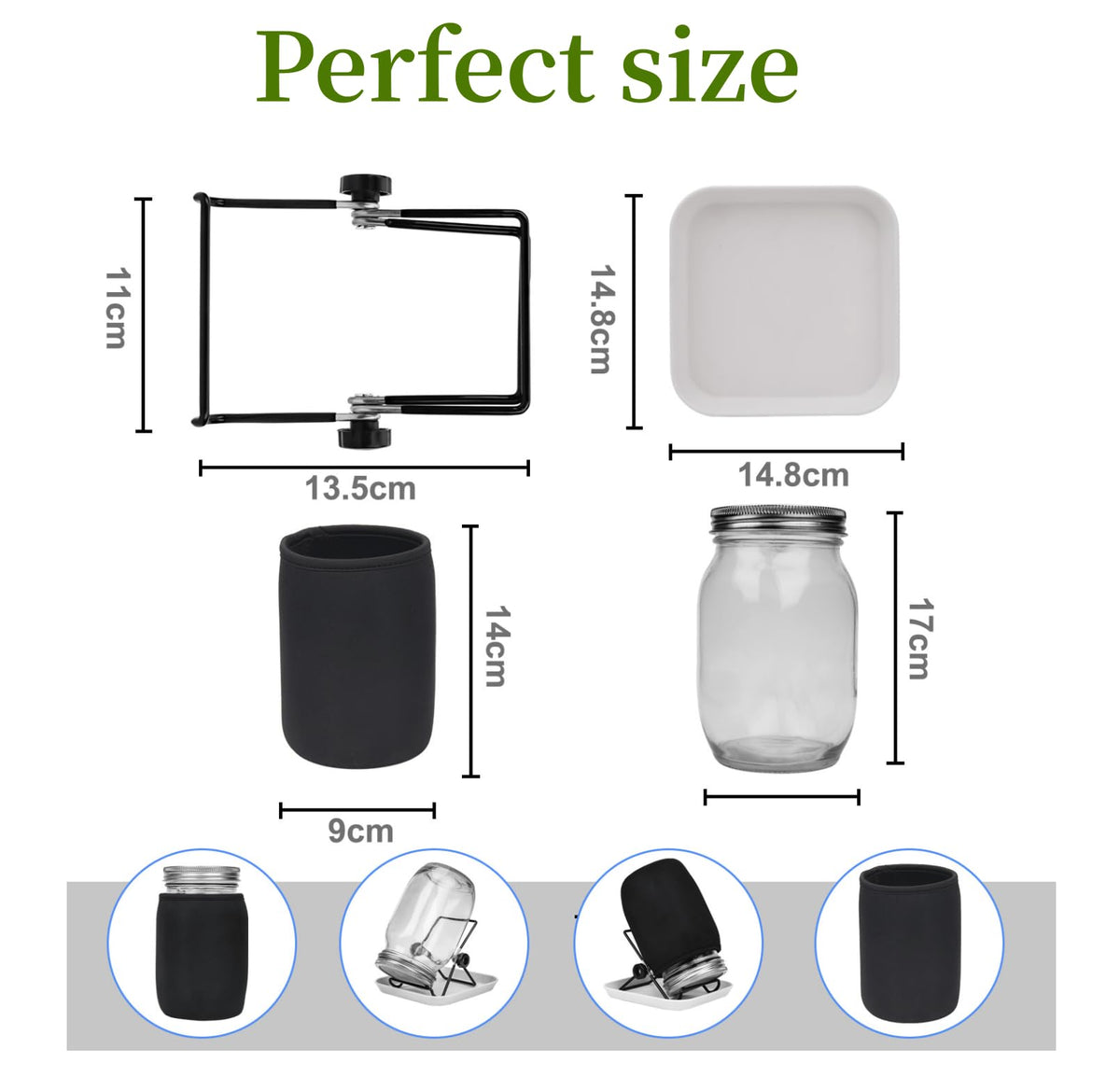 Lulonpon Sprouting Kit drip tray: square design for steady drainage and clean cabinets.