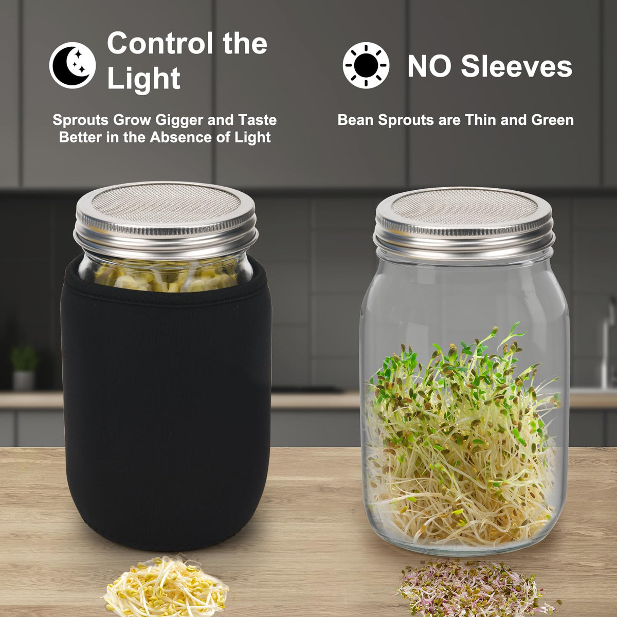 Lulonpon Sprouting Kit drip tray keeps your sprout jar clean and dry.