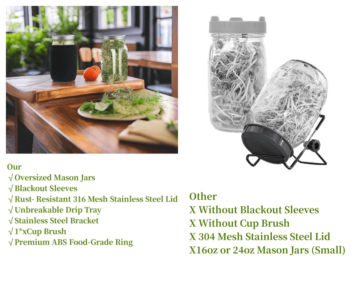Lulonpon Sprouting Kit shading bag: block light to improve flavor and texture.