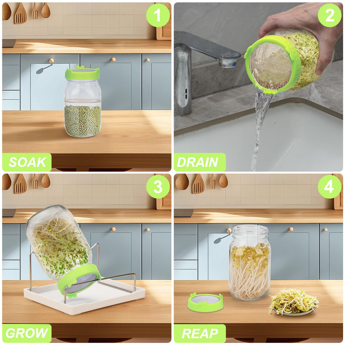 Lulonpon Sprouting Kit shading sets control light exposure for even sprouts