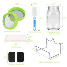 Lulonpon Sprouting Kit stainless steel lids secure sprouts for clean germination