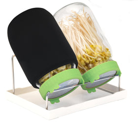 Lulonpon wide-mouth lids fit standard jars for convenient sprouting.