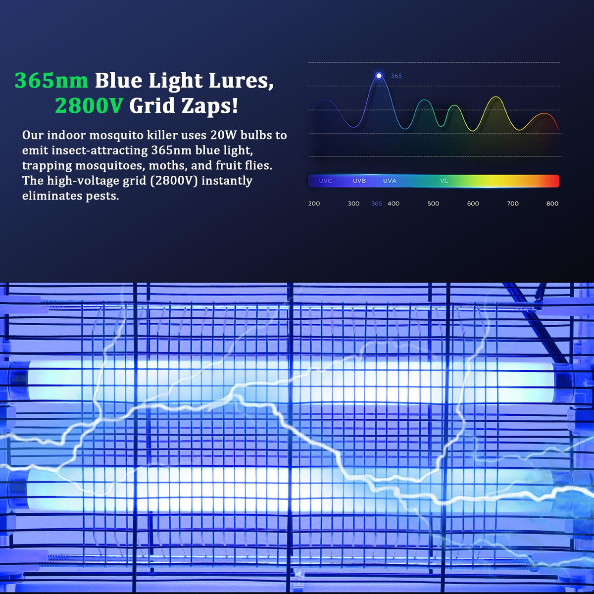Lulu Home blue light attractant creating an inviting glow for insects