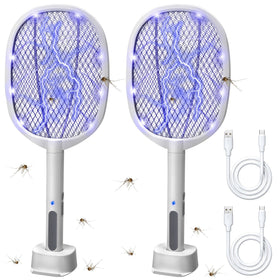 Lulu Home bug-zapper-racket handheld in action for fast mosquito elimination.
