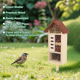 Lulu Home shelter blends rustic charm with practical pollinator habitat.
