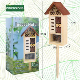 Lulu Home insect house with hanging option; easy to mount on trees or porches.