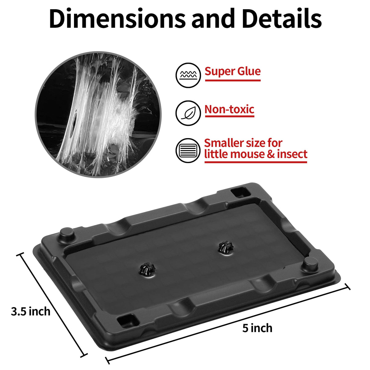 LULUCATCH glue trap non-toxic inside view emphasizes safe indoor use near families.