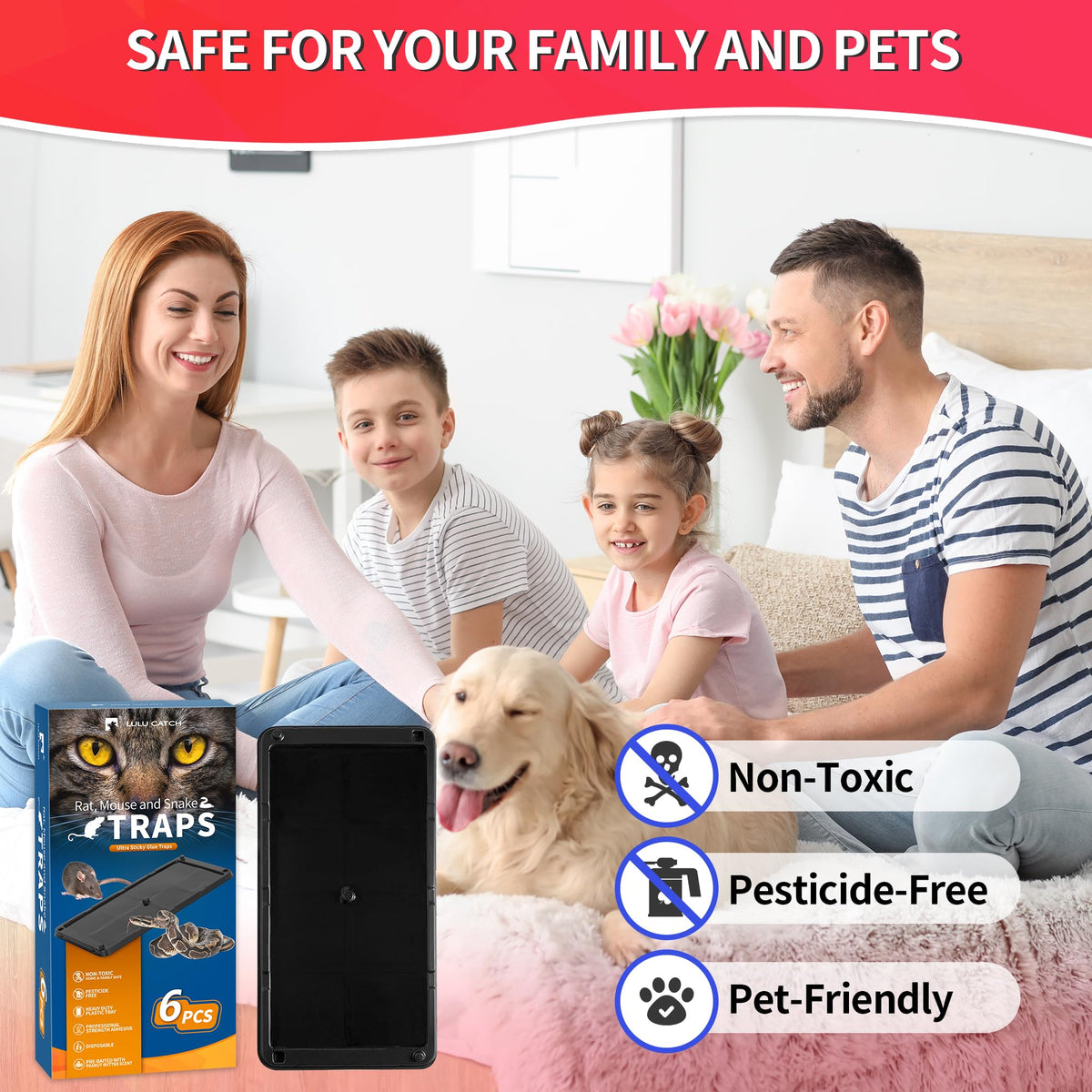 LULUCATCH glue traps effective against multiple pests including mice and lizards