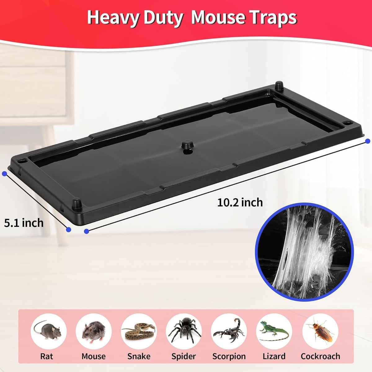 LULUCATCH pre-baited glue boards are non-toxic and safe around pets and kids.