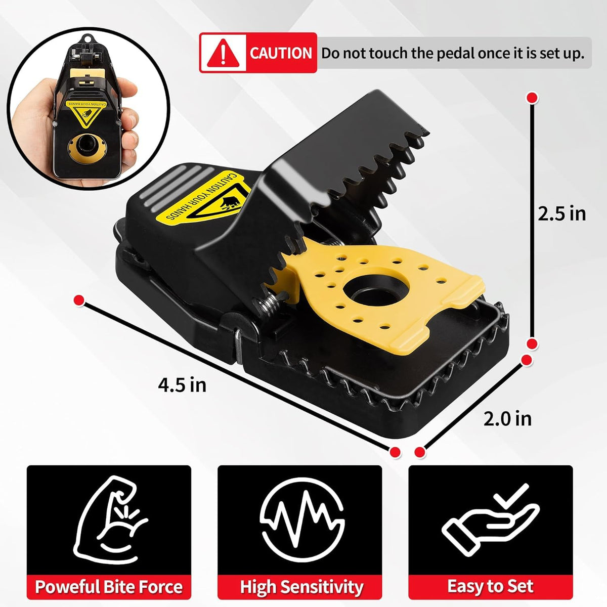 LULUCATCH snap trap with strong ABS design for reliable catches