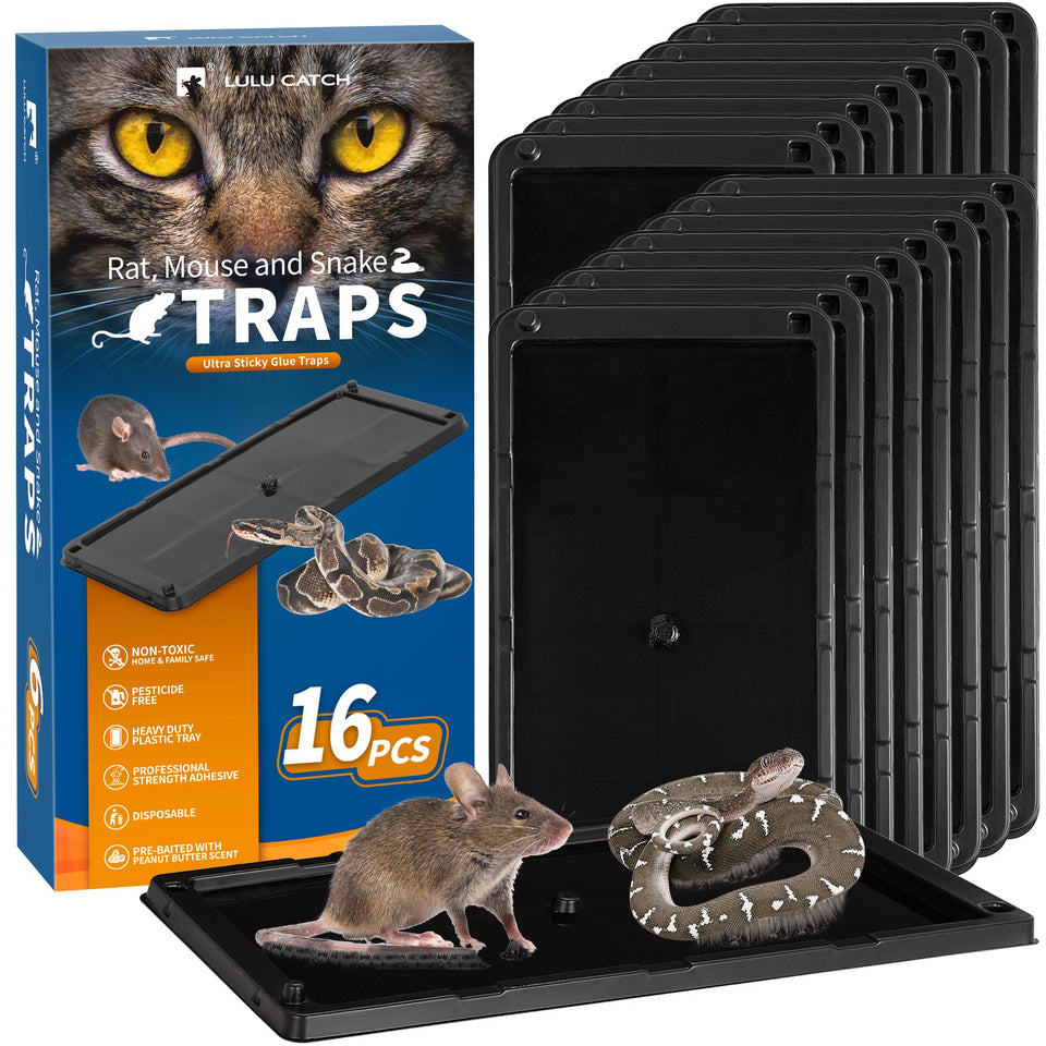 LULUCATCH sticky mouse trap close-up highlighting strong adhesive for secure catches.