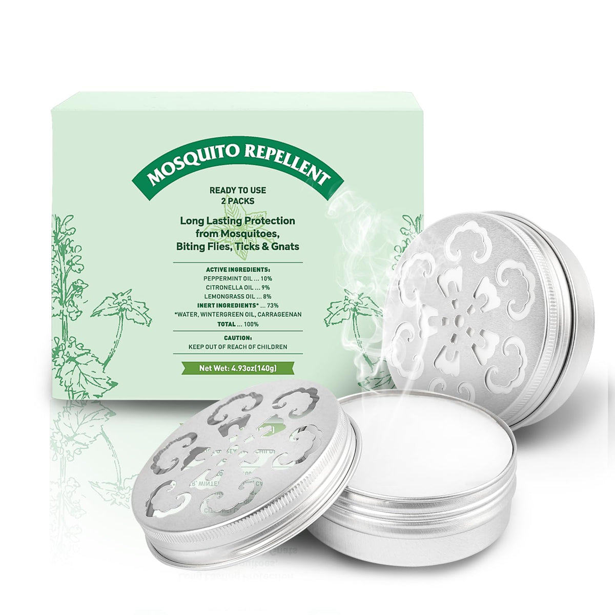 Lumaflare Mosquito Repellent 2-pack front view protects indoor and outdoor spaces