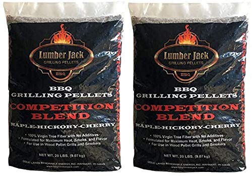 Lumber Jack Competition Blend pellets pack shot for maple-hickory-cherry flavor and even heat.