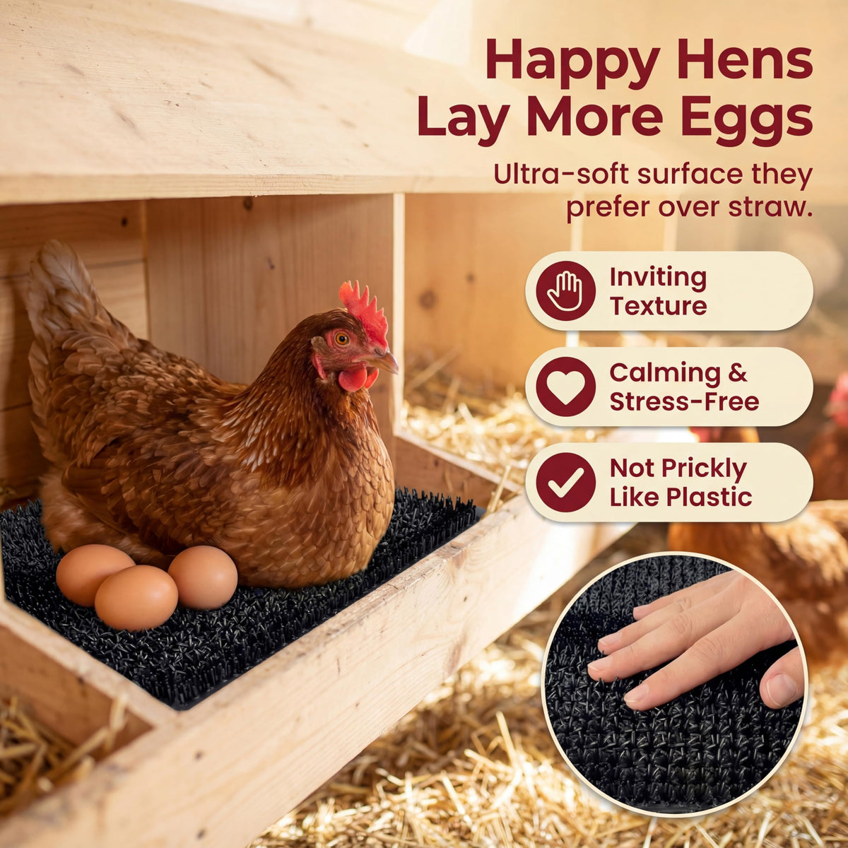 Durable silicone nesting pad from LUMERAM withstands pecking while staying clean.