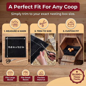 Peck-resistant design extends pad life in busy coops.
