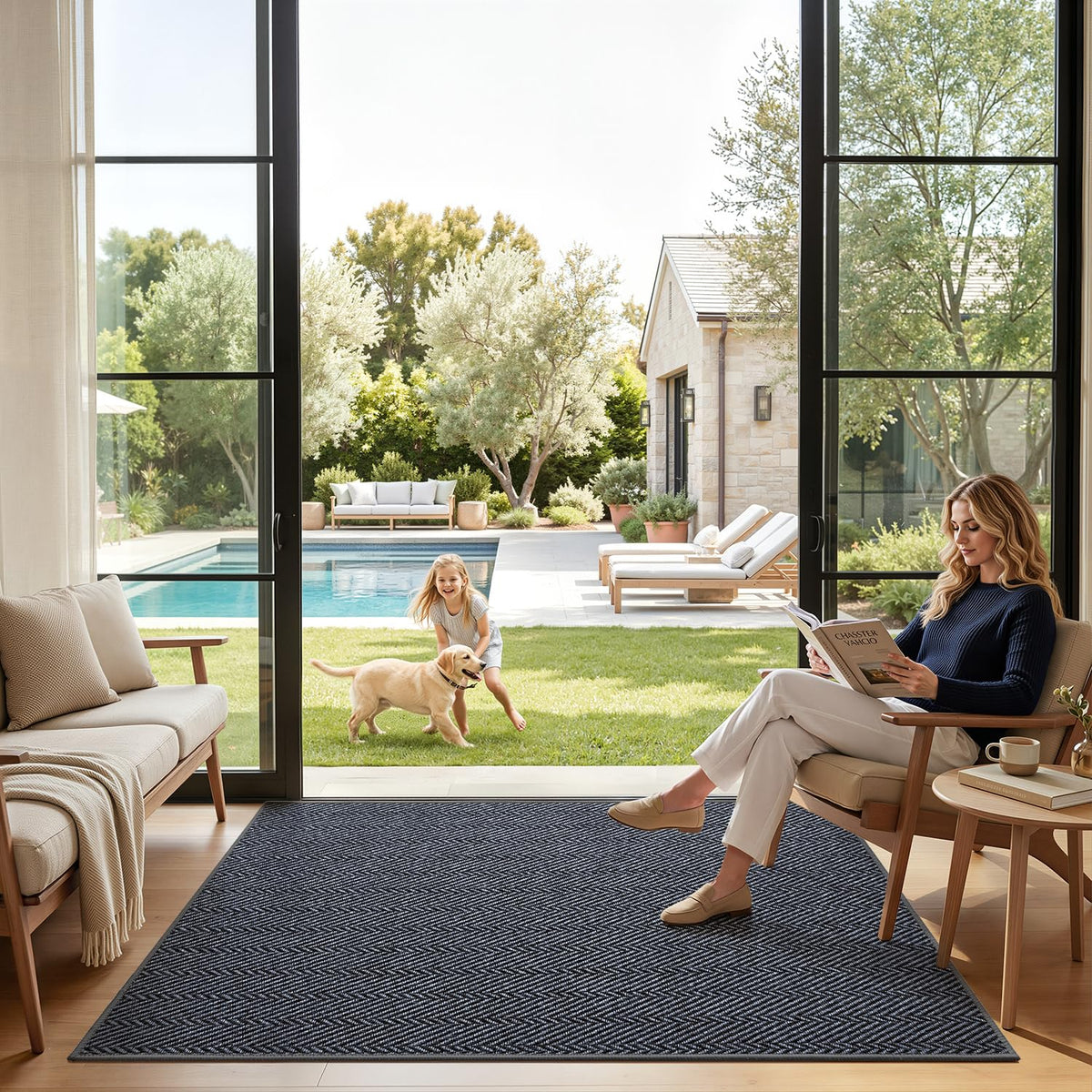 LUMI herringbone texture adds subtle pattern to any entrance