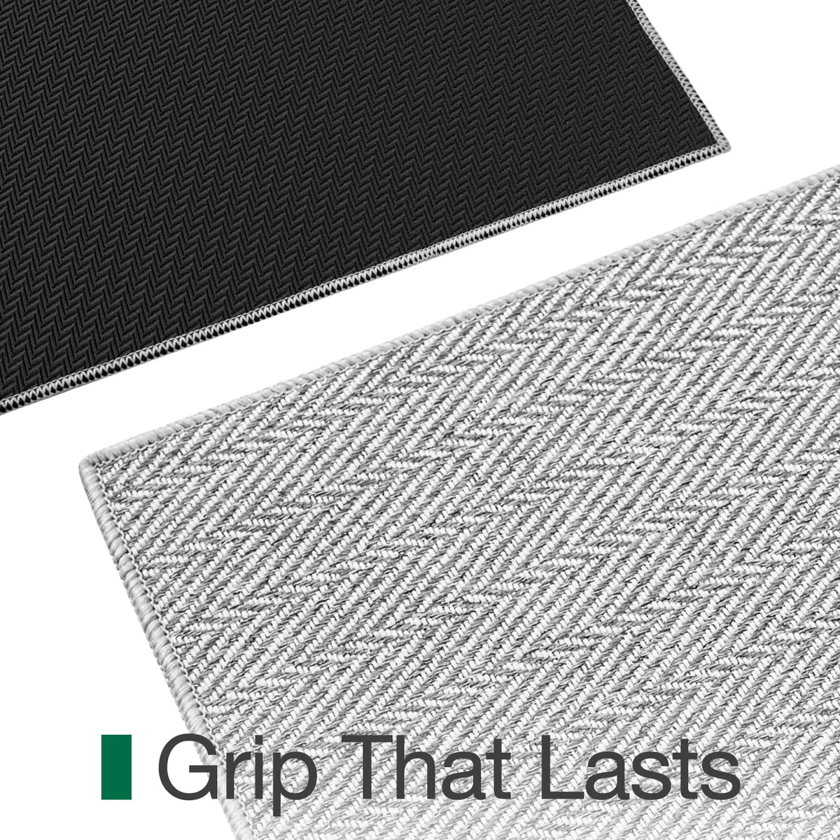 LUMI easy-clean gray mat resists stains and spills for busy homes.