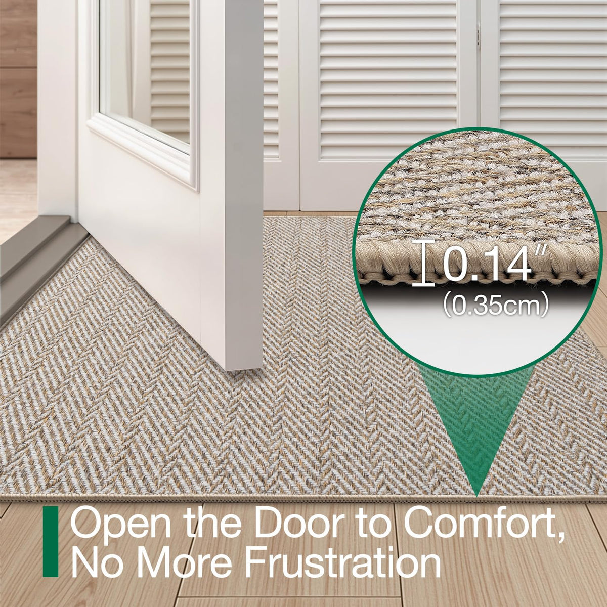 LUMI Pet-friendly entry rug resists claws and dirt for homes with pets.