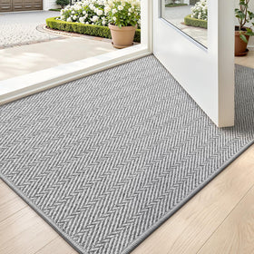LUMI ultra-thin door mat at entrance with non-slip backing for safe, high-traffic entry.