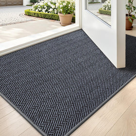 LUMI ultra-thin door mat at entry, 24x36, low-profile presence