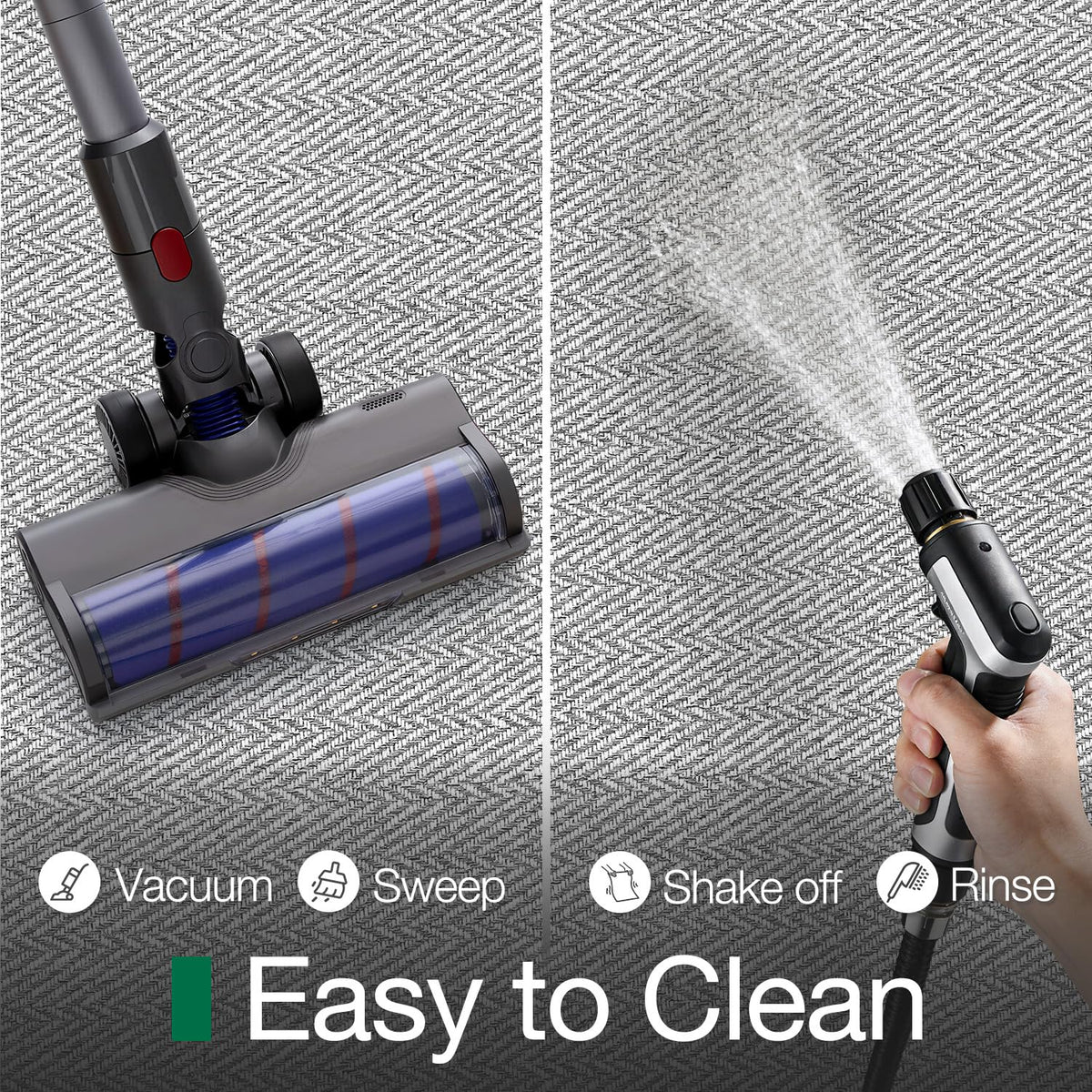 LUMI versatile-use door mat gray suits entry, living rooms, kitchens, patios.